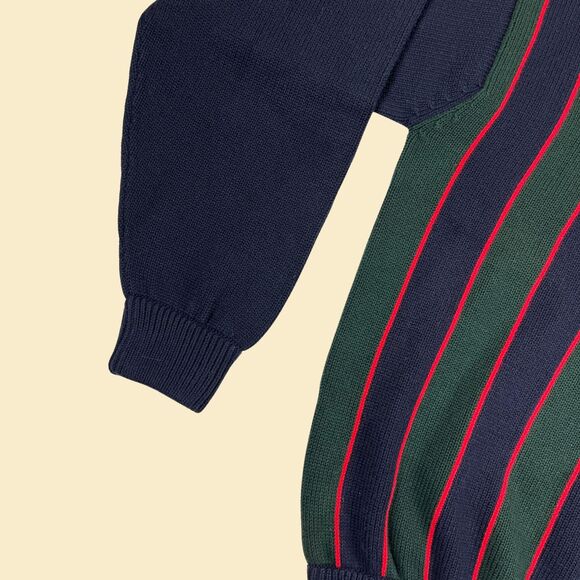 90s/Y2K Tommy Hilfiger L sweater, vtg blue/green crew, new old stock (w/ tags) - Picture 7 of 9